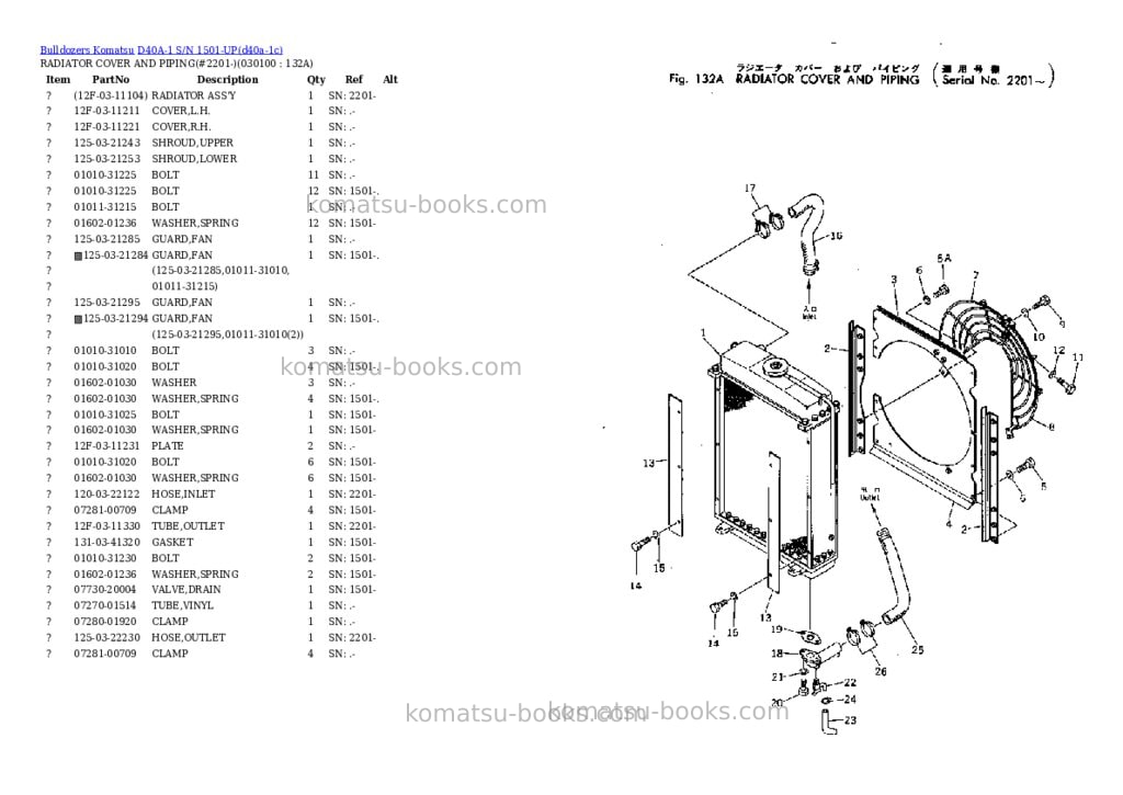 Komatsu d40a-1 s/n 1501-up Parts catalog cover Page 9