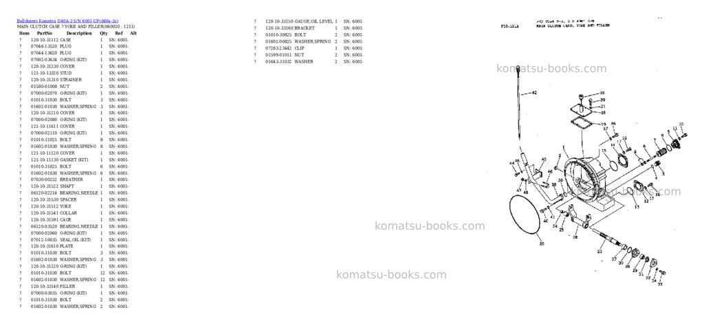 Komatsu d40a-3 s/n 6001-up Parts catalog cover Page 10 Komatsu d40a-3 s/n 6001-up Parts catalog cover Page 10