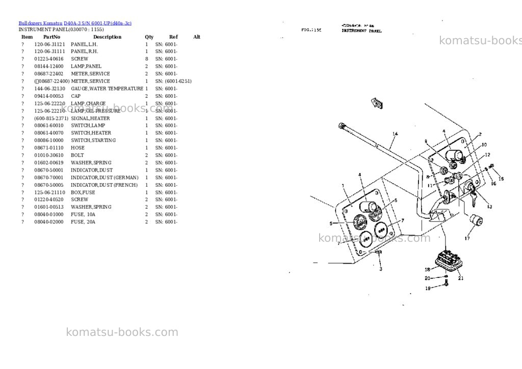 Komatsu d40a-3 s/n 6001-up Parts catalog cover Page 6 Komatsu d40a-3 s/n 6001-up Parts catalog cover Page 6