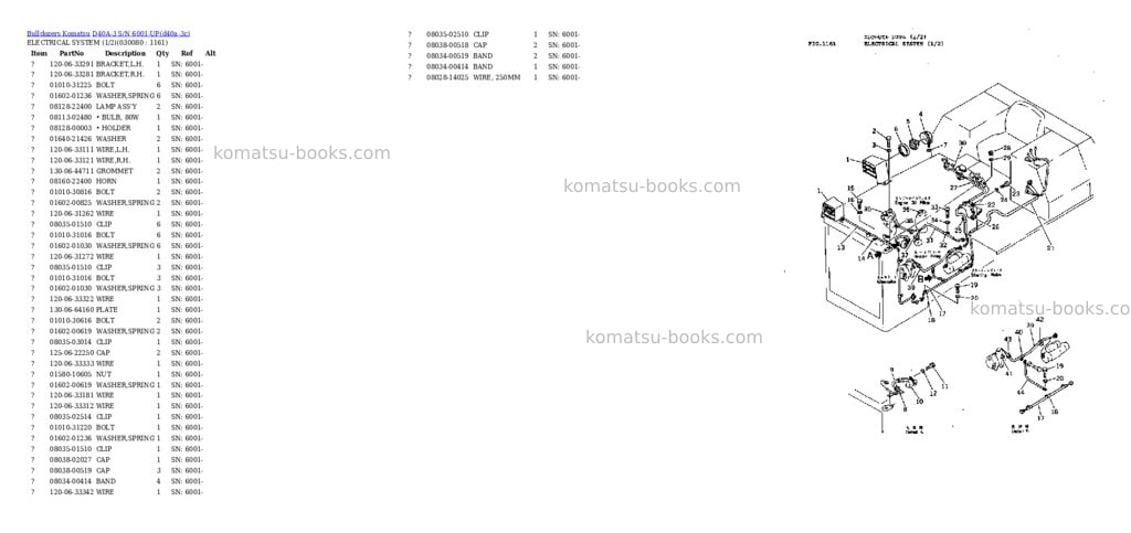 Komatsu d40a-3 s/n 6001-up Parts catalog cover Page 7 Komatsu d40a-3 s/n 6001-up Parts catalog cover Page 7
