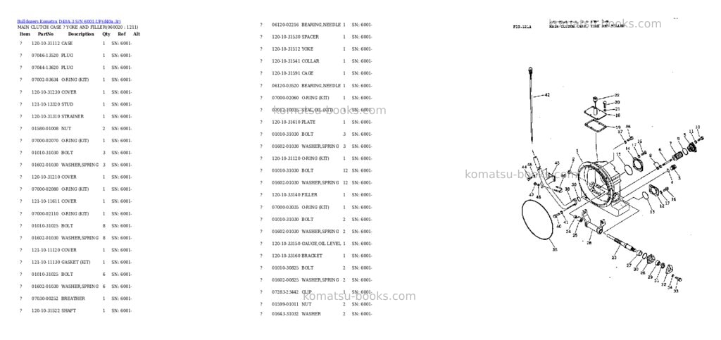 Komatsu D40A-3 S/N 6001-UP Parts catalog cover Page 10 Komatsu D40A-3 S/N 6001-UP Parts catalog cover Page 10