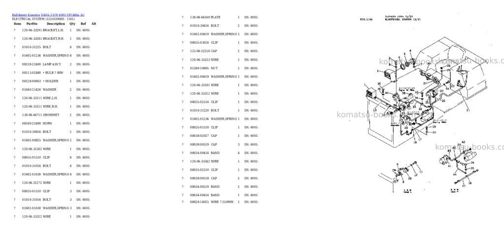 Komatsu D40A-3 S/N 6001-UP Parts catalog cover Page 7 Komatsu D40A-3 S/N 6001-UP Parts catalog cover Page 7