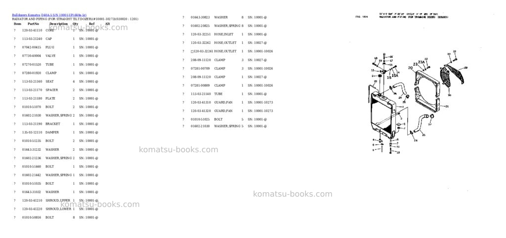 Komatsu d40a-5 s/n 10001-up Parts catalog cover Komatsu d40a-5 s/n 10001-up Parts catalog cover