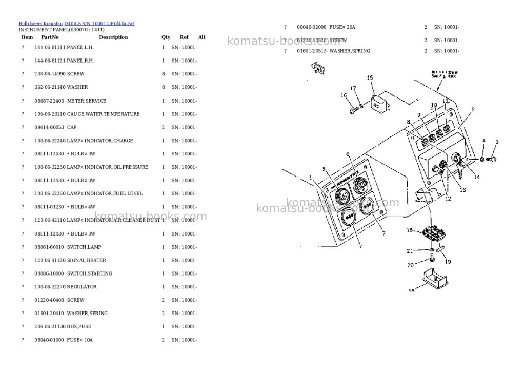 Komatsu d40a-5 s/n 10001-up Parts catalog cover Page 5 Komatsu d40a-5 s/n 10001-up Parts catalog cover Page 5