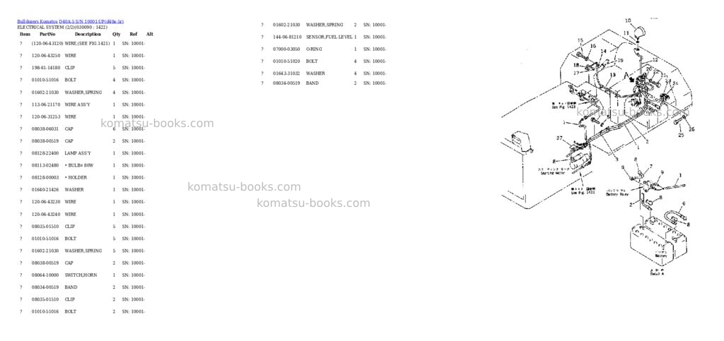 Komatsu d40a-5 s/n 10001-up Parts catalog cover Page 7 Komatsu d40a-5 s/n 10001-up Parts catalog cover Page 7
