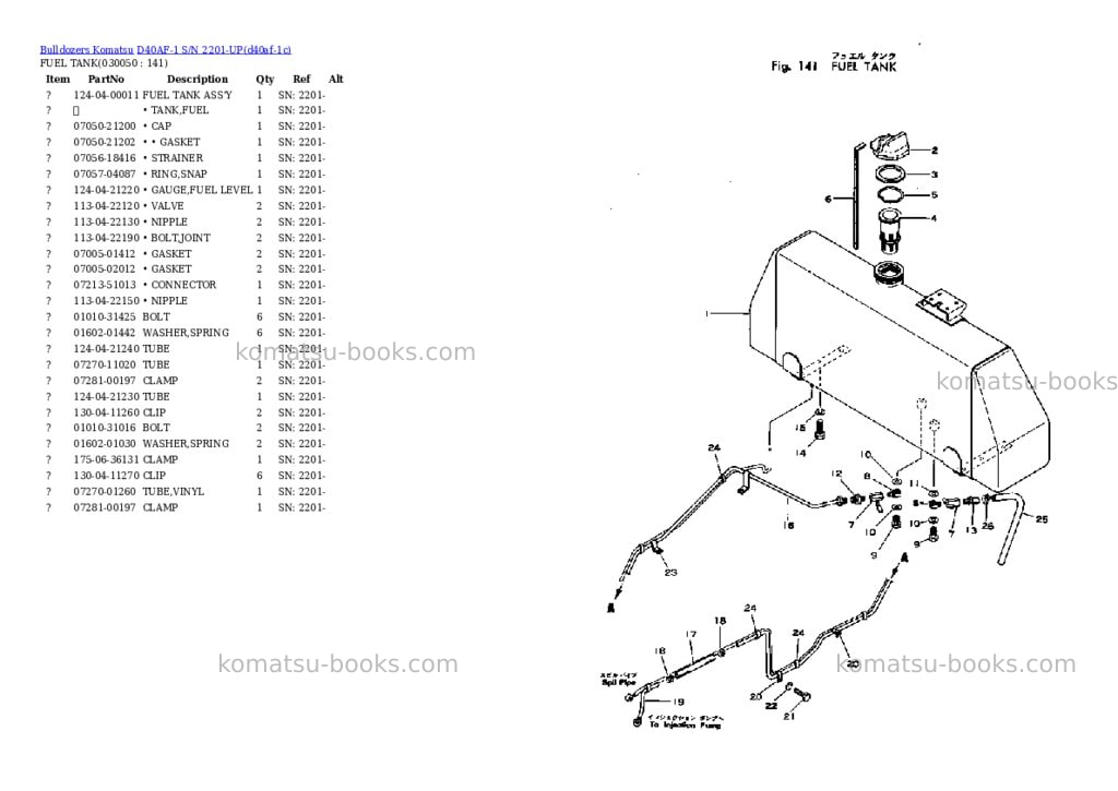 Komatsu d40af-1 s/n 2201-up Parts catalog cover Page 4 Komatsu d40af-1 s/n 2201-up Parts catalog cover Page 4