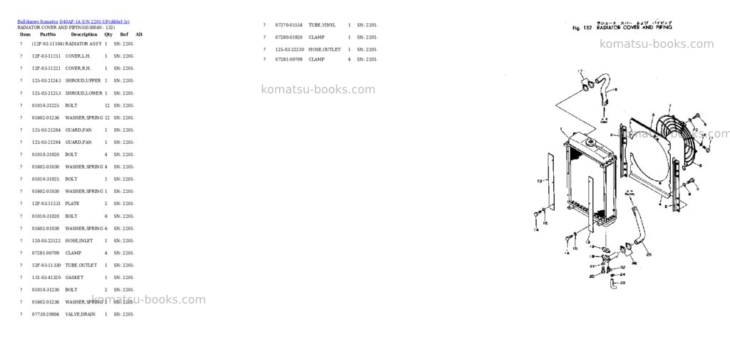 Komatsu d40af-1a s/n 2201-up Parts catalog cover Page 3