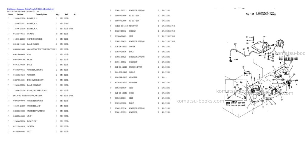 Komatsu d40af-1a s/n 2201-up Parts catalog cover Page 6