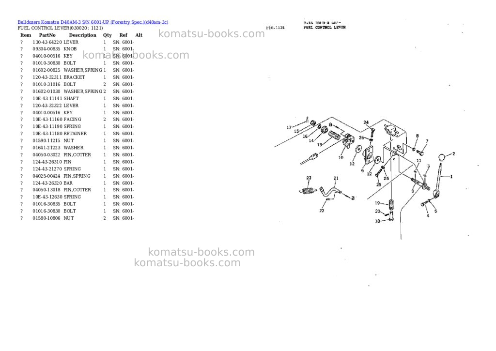 Komatsu D40AM-3 S/N 6001-UP (Forestry Spec.) Parts catalog cover Komatsu D40AM-3 S/N 6001-UP (Forestry Spec.) Parts catalog cover