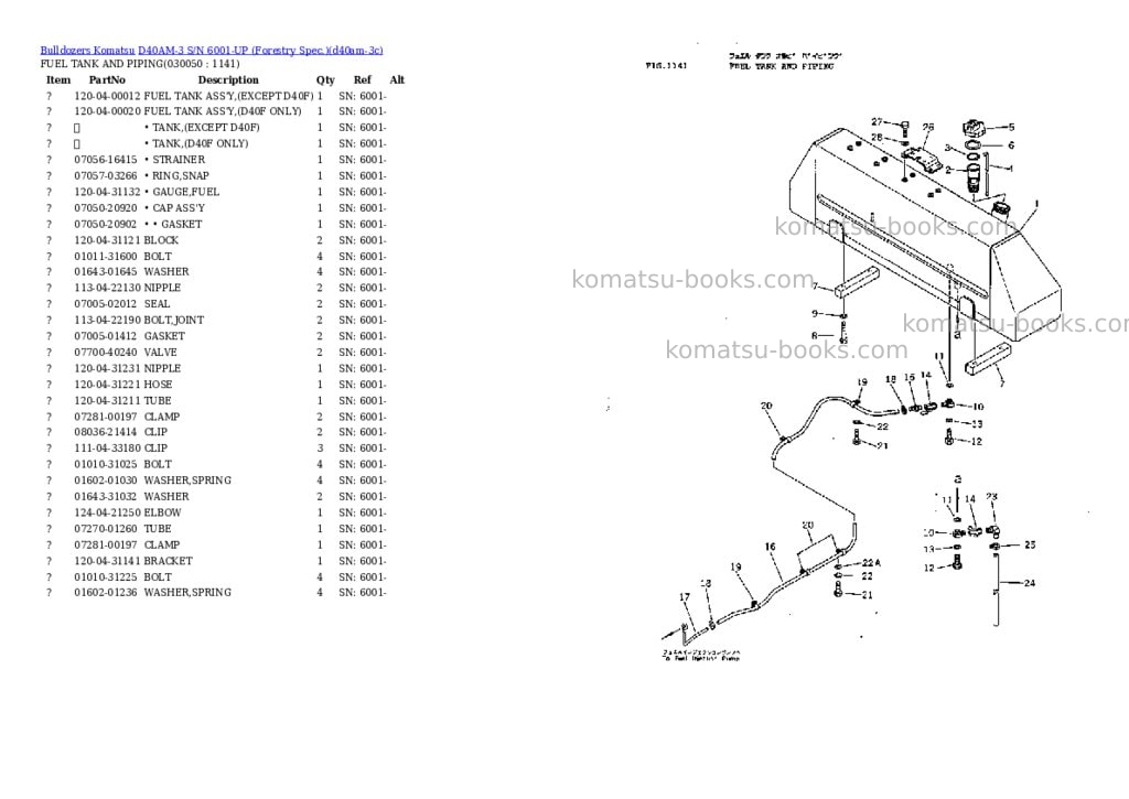 Komatsu D40AM-3 S/N 6001-UP (Forestry Spec.) Parts catalog cover Page 4 Komatsu D40AM-3 S/N 6001-UP (Forestry Spec.) Parts catalog cover Page 4
