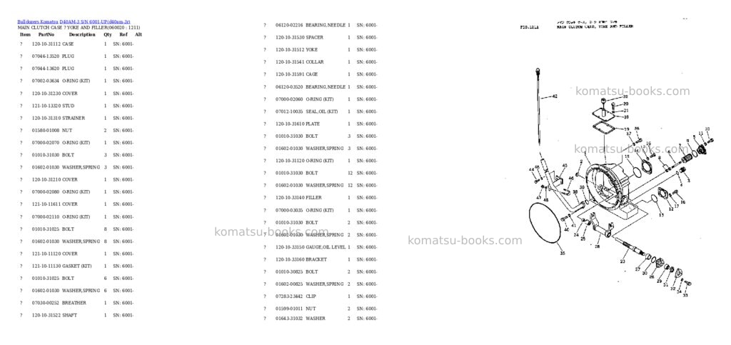 Komatsu d40am-3 s/n 6001-up Parts catalog cover Page 10 Komatsu d40am-3 s/n 6001-up Parts catalog cover Page 10