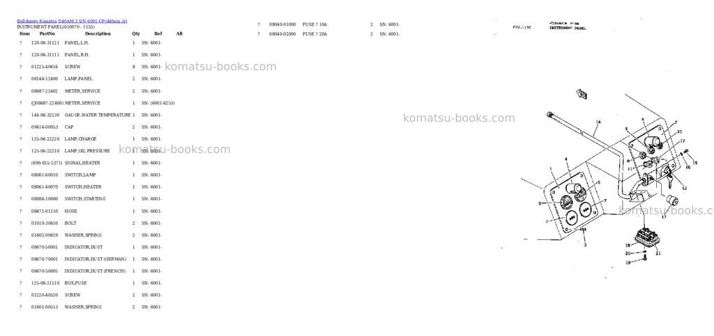 Komatsu d40am-3 s/n 6001-up Parts catalog cover Page 6 Komatsu d40am-3 s/n 6001-up Parts catalog cover Page 6