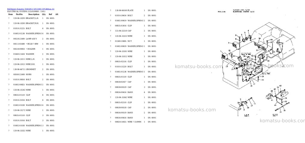 Komatsu d40am-3 s/n 6001-up Parts catalog cover Page 7 Komatsu d40am-3 s/n 6001-up Parts catalog cover Page 7