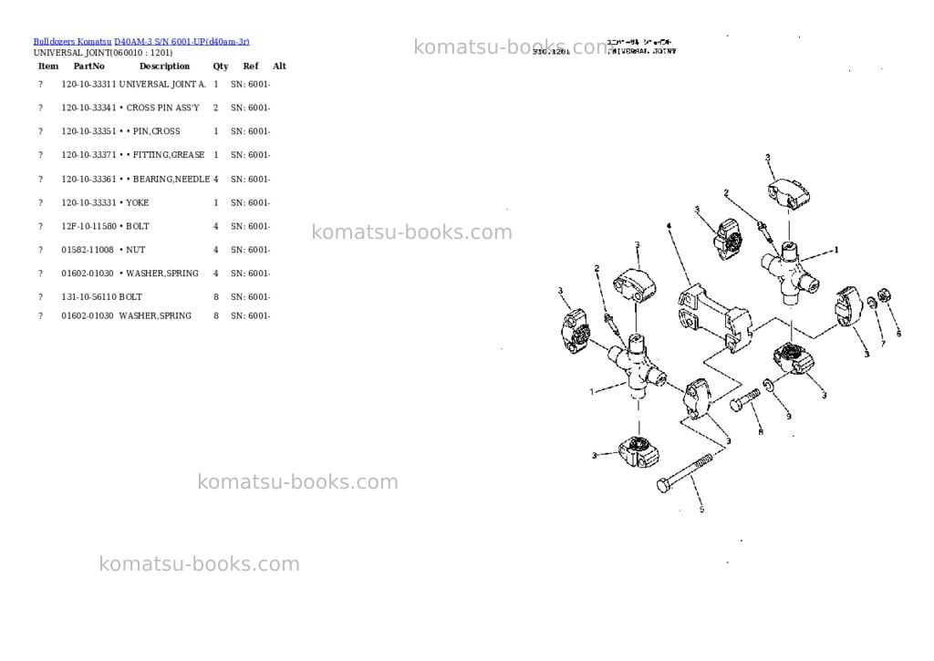 Komatsu d40am-3 s/n 6001-up Parts catalog cover Page 9 Komatsu d40am-3 s/n 6001-up Parts catalog cover Page 9