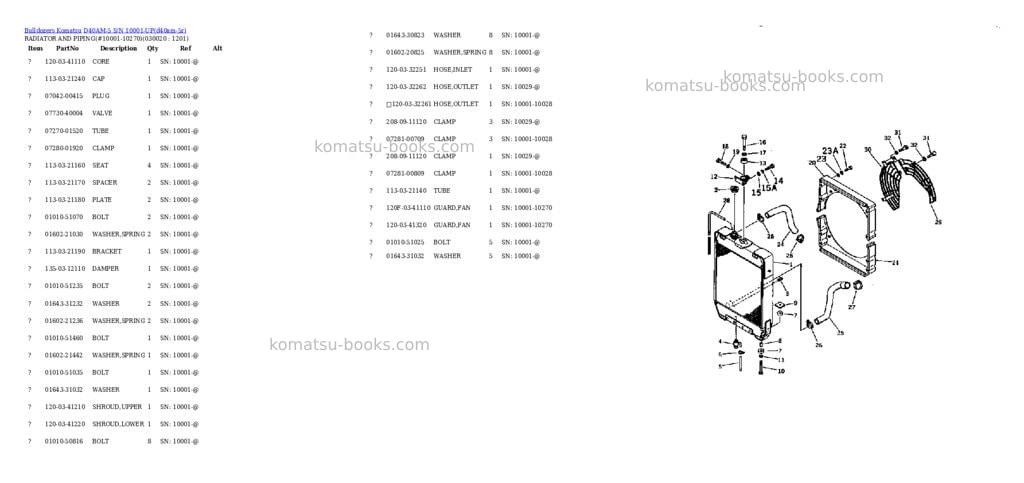 Komatsu d40am-5 s/n 10001-up Parts catalog cover Komatsu d40am-5 s/n 10001-up Parts catalog cover