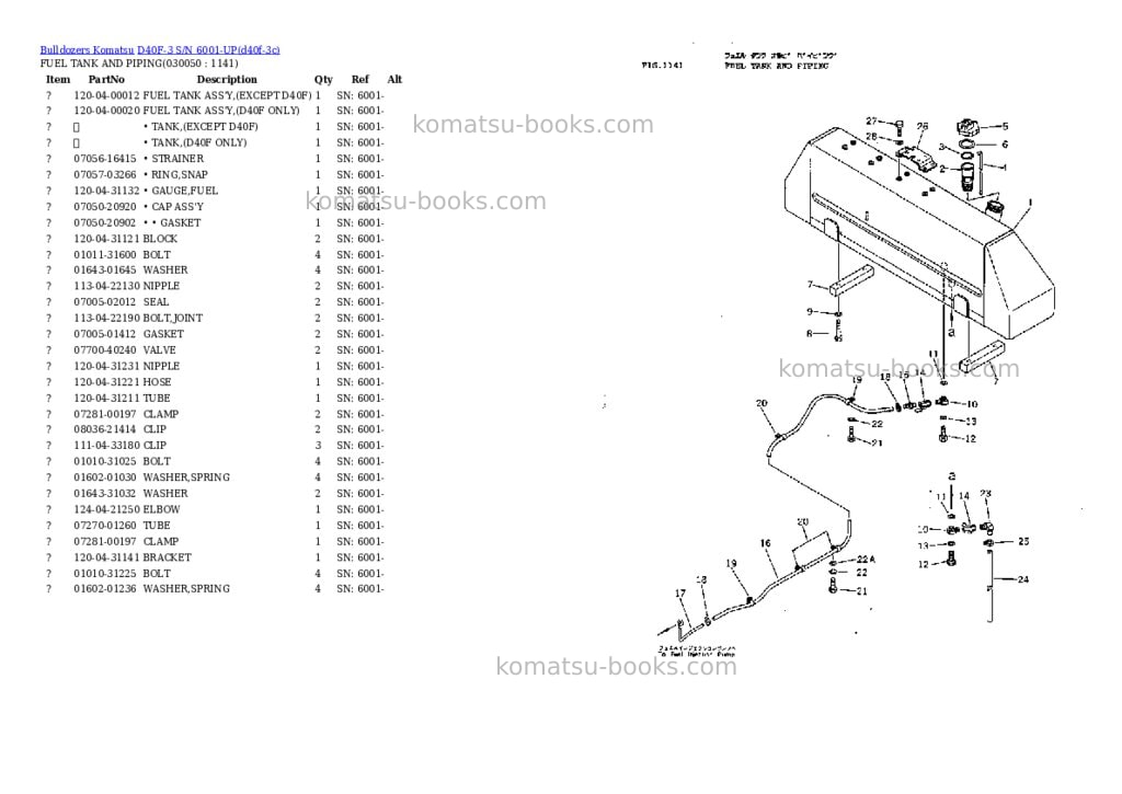 Komatsu d40f-3 s/n 6001-up Parts catalog cover Page 4