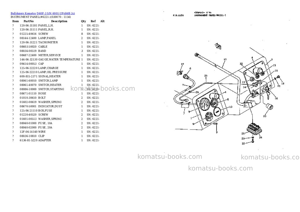 Komatsu d40f-3 s/n 6001-up Parts catalog cover Page 6