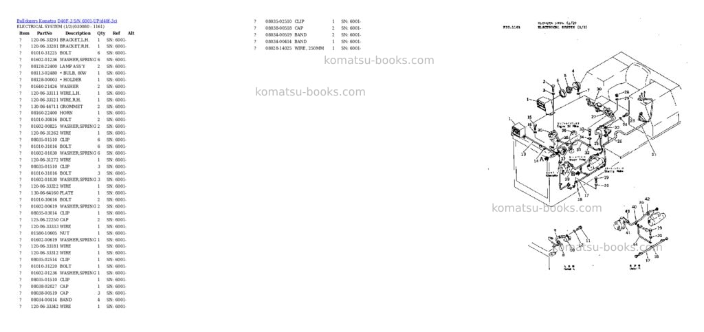 Komatsu d40f-3 s/n 6001-up Parts catalog cover Page 7