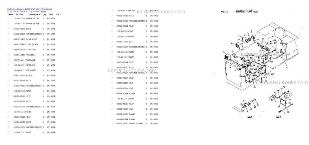 Komatsu d40p-3 s/n 6001-up Parts catalog cover Page 7