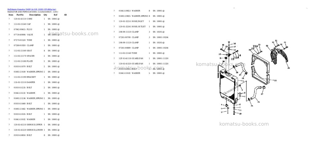 Komatsu d40p-5a s/n 10001-up Parts catalog cover Komatsu d40p-5a s/n 10001-up Parts catalog cover