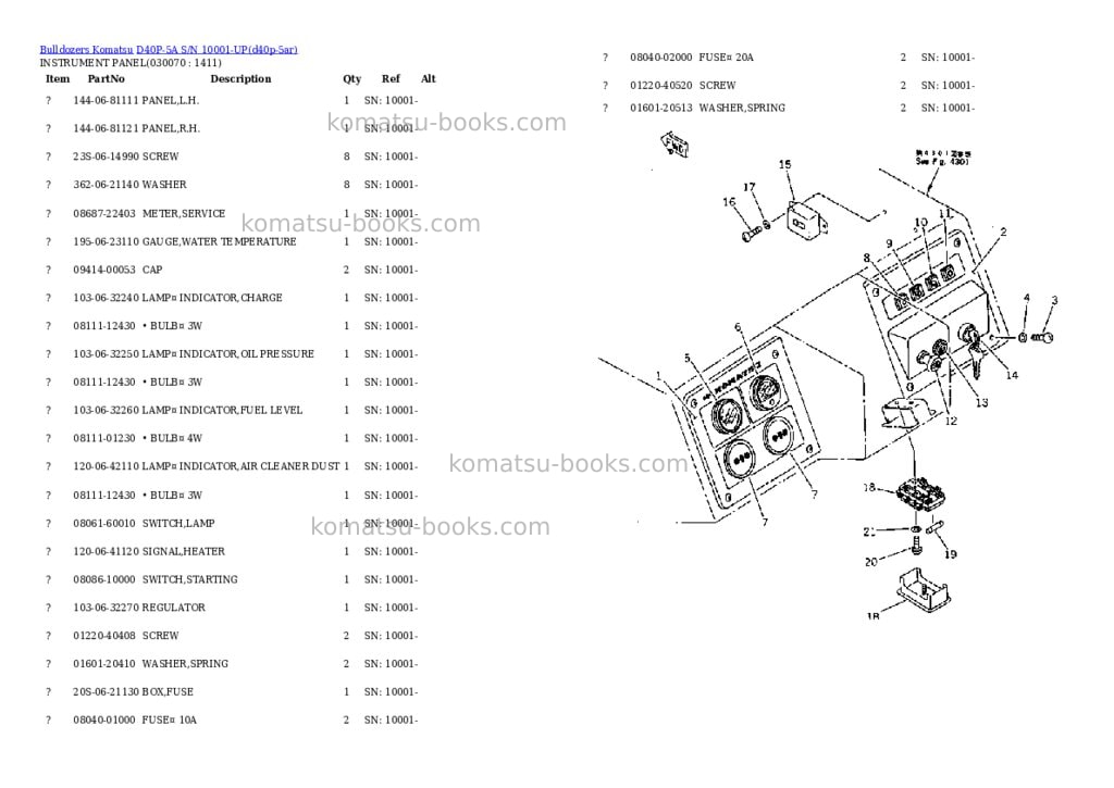 Komatsu d40p-5a s/n 10001-up Parts catalog cover Page 5 Komatsu d40p-5a s/n 10001-up Parts catalog cover Page 5