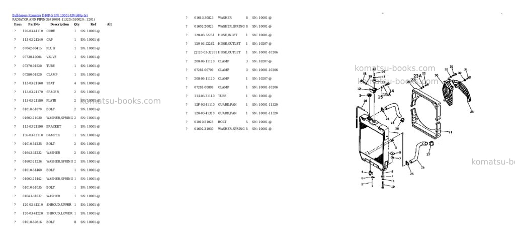 Komatsu d40p-5 s/n 10001-up Parts catalog cover