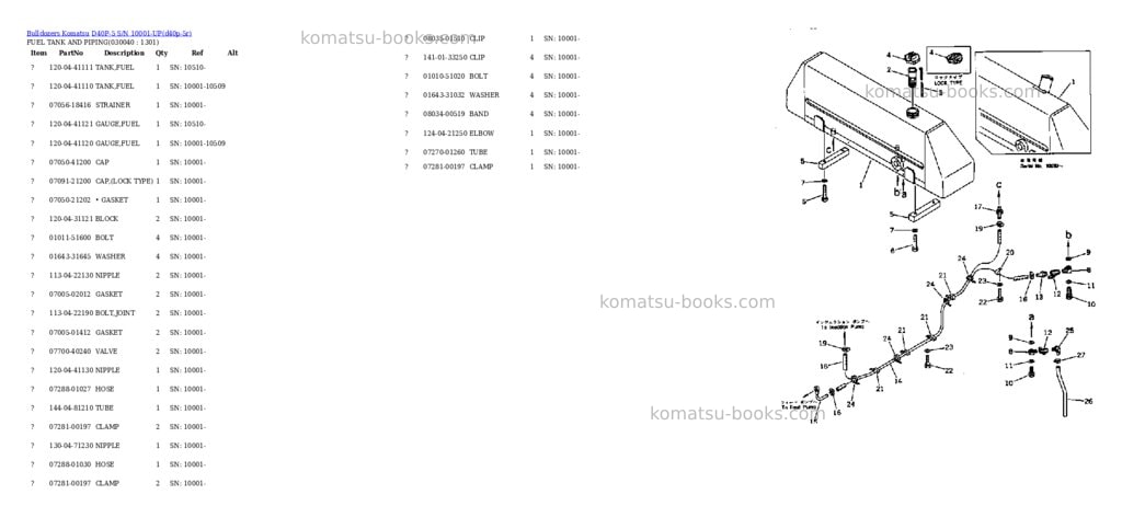 Komatsu d40p-5 s/n 10001-up Parts catalog cover Page 3