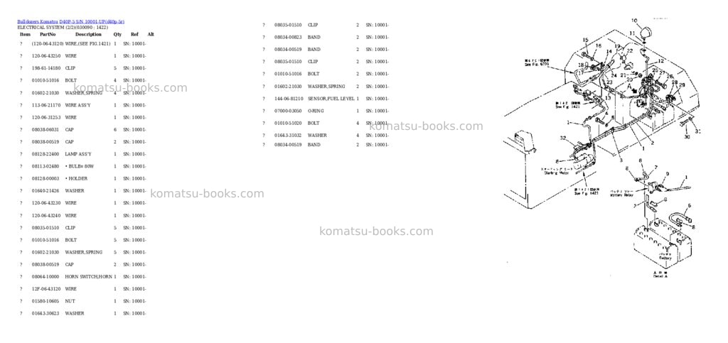 Komatsu d40p-5 s/n 10001-up Parts catalog cover Page 7