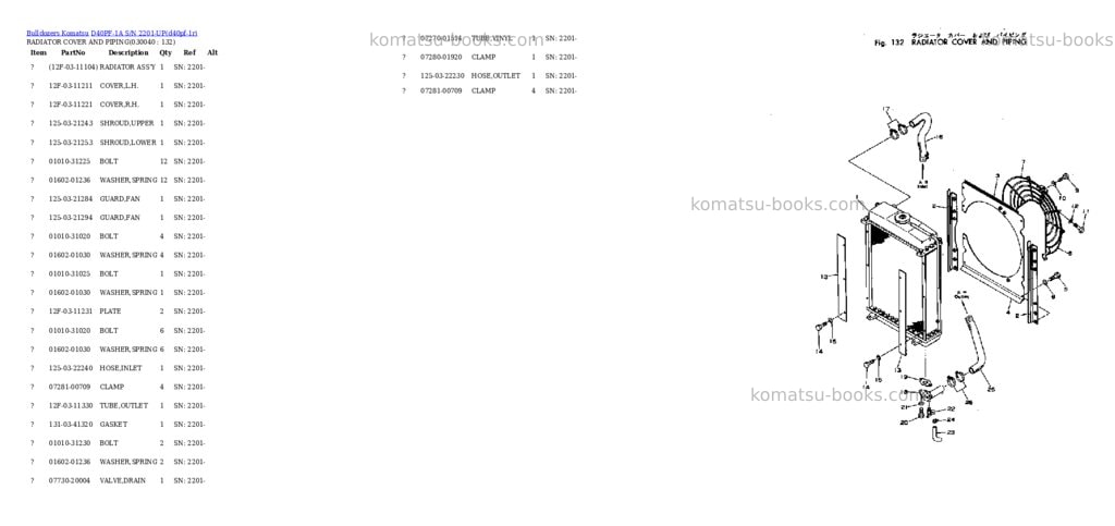 Komatsu d40pf-1a s/n 2201-up Parts catalog cover Page 3