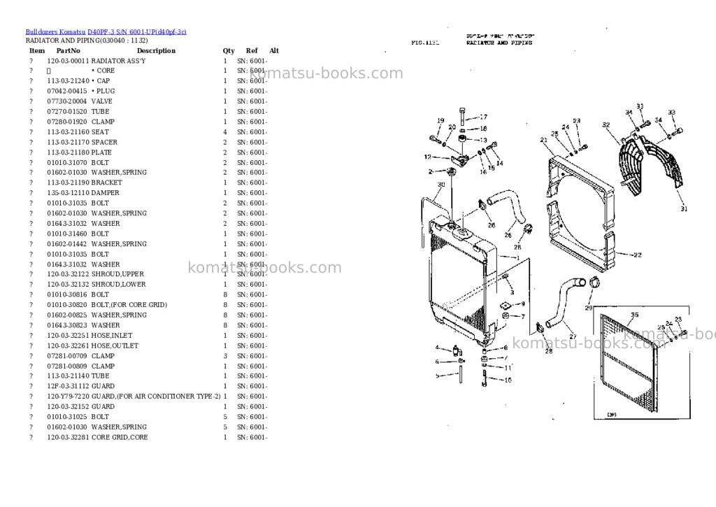 Komatsu d40pf-3 s/n 6001-up Parts catalog cover Page 3