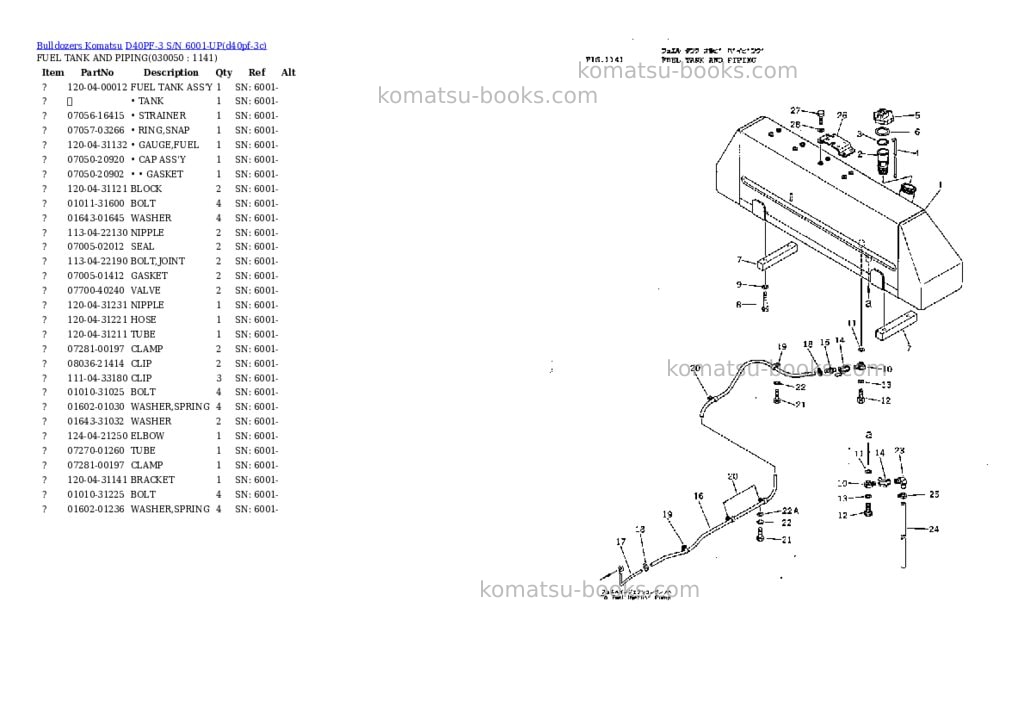 Komatsu d40pf-3 s/n 6001-up Parts catalog cover Page 4
