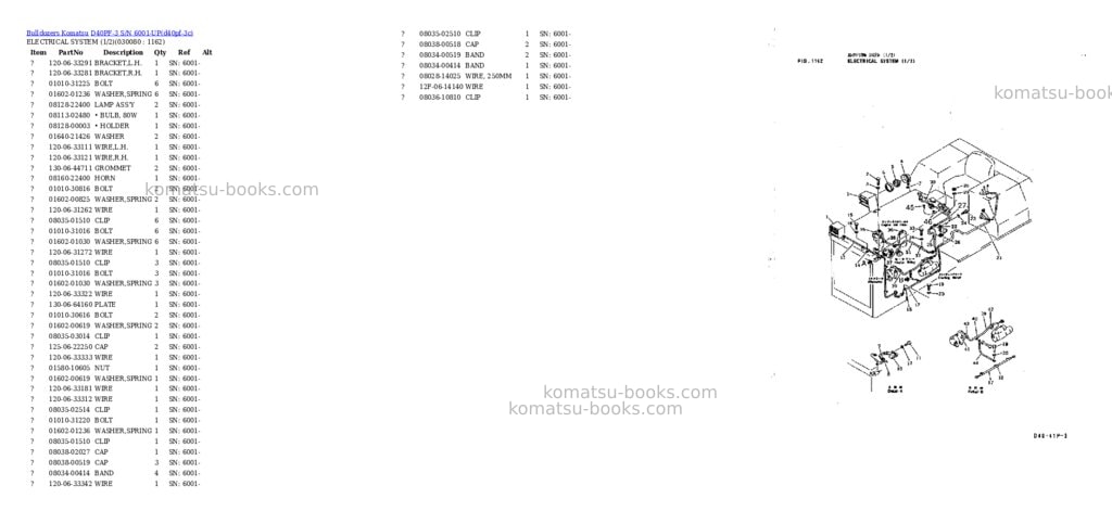 Komatsu d40pf-3 s/n 6001-up Parts catalog cover Page 7