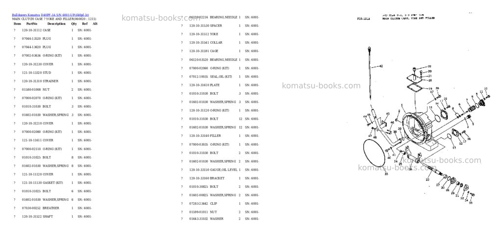 Komatsu d40pf-3a s/n 6001-up Parts catalog cover Page 10