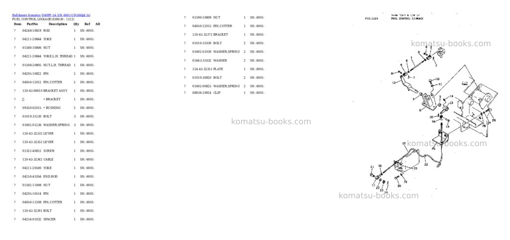 Komatsu d40pf-3a s/n 6001-up Parts catalog cover Page 2