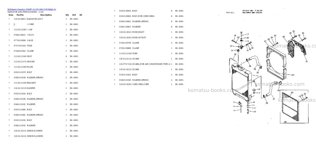 Komatsu d40pf-3a s/n 6001-up Parts catalog cover Page 3