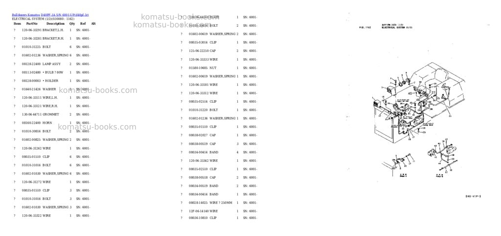 Komatsu d40pf-3a s/n 6001-up Parts catalog cover Page 7