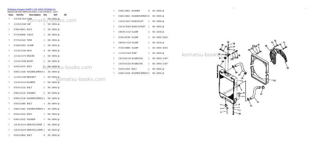 Komatsu d40pf-5 s/n 10001-up Parts catalog cover