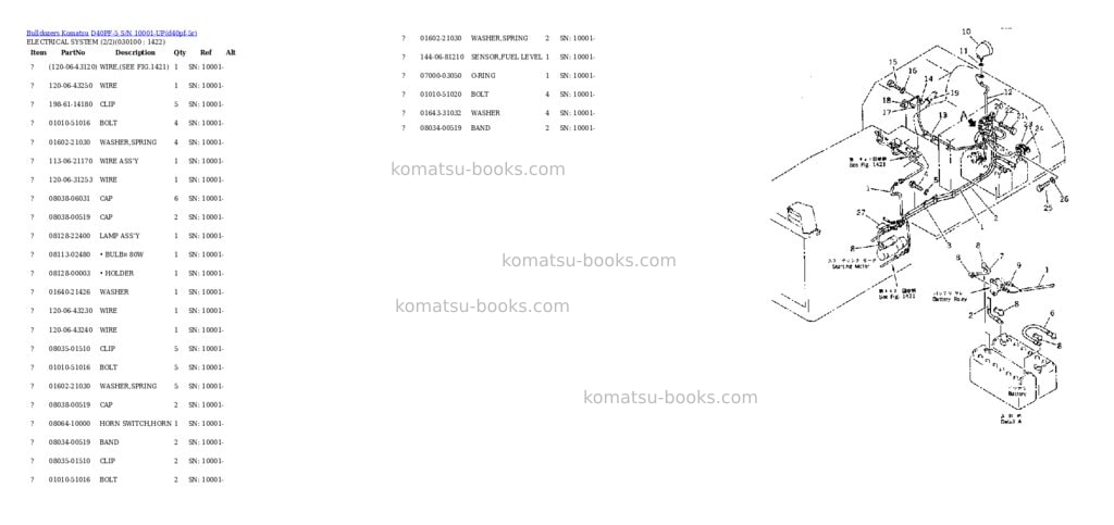 Komatsu d40pf-5 s/n 10001-up Parts catalog cover Page 9