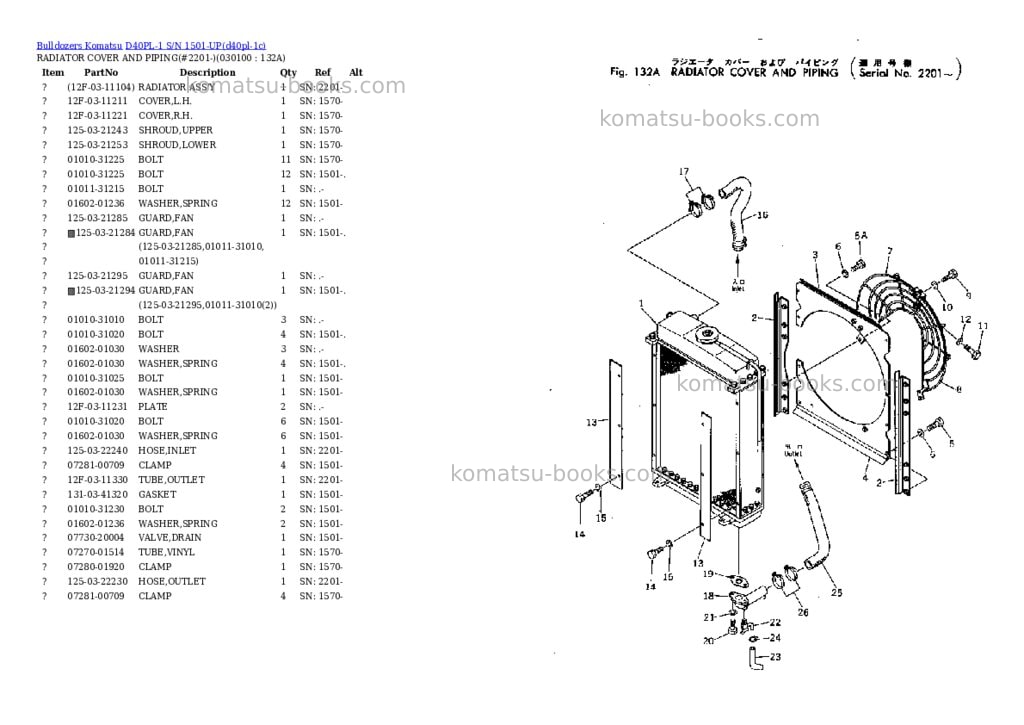 Komatsu d40pl-1 s/n 1501-up Parts catalog cover Page 9