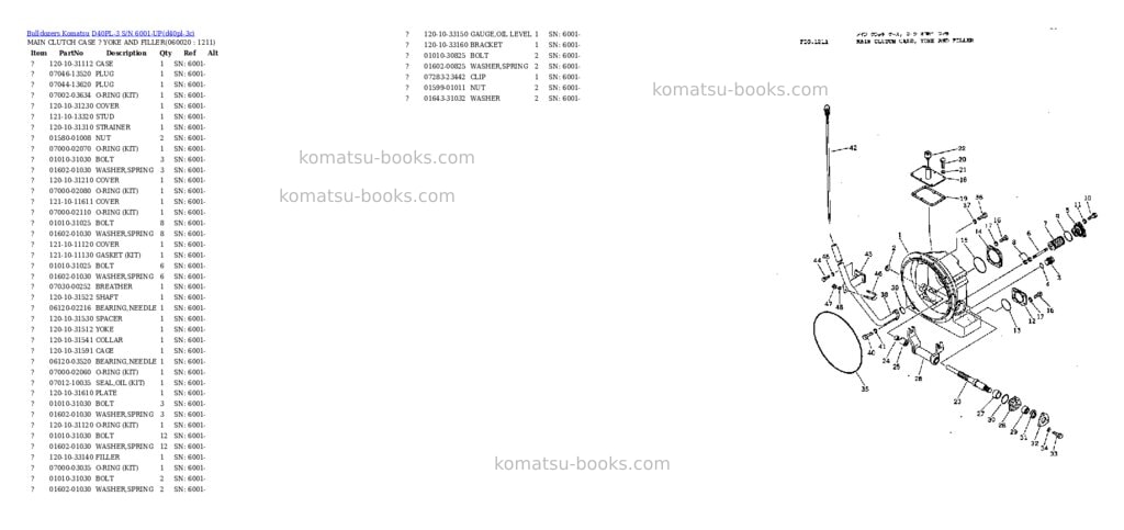 Komatsu d40pl-3 s/n 6001-up Parts catalog cover Page 10 Komatsu d40pl-3 s/n 6001-up Parts catalog cover Page 10