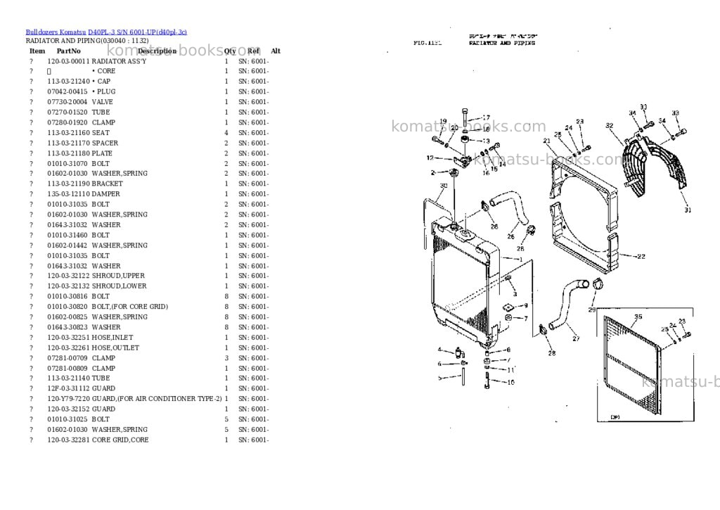 Komatsu d40pl-3 s/n 6001-up Parts catalog cover Page 3 Komatsu d40pl-3 s/n 6001-up Parts catalog cover Page 3