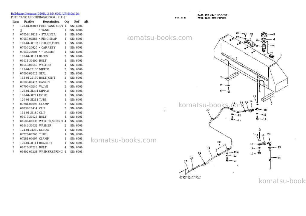 Komatsu d40pl-3 s/n 6001-up Parts catalog cover Page 4 Komatsu d40pl-3 s/n 6001-up Parts catalog cover Page 4