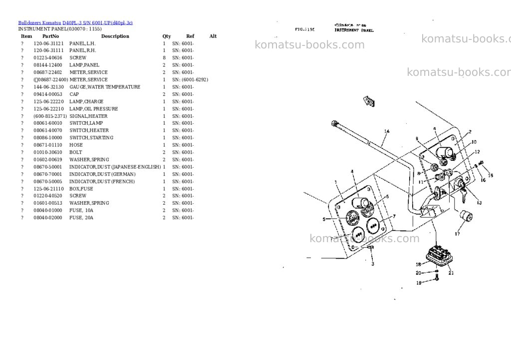 Komatsu d40pl-3 s/n 6001-up Parts catalog cover Page 6 Komatsu d40pl-3 s/n 6001-up Parts catalog cover Page 6