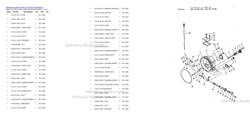Komatsu D40PL-3 S/N 6001-UP Parts catalog cover Page 10 Komatsu D40PL-3 S/N 6001-UP Parts catalog cover Page 10