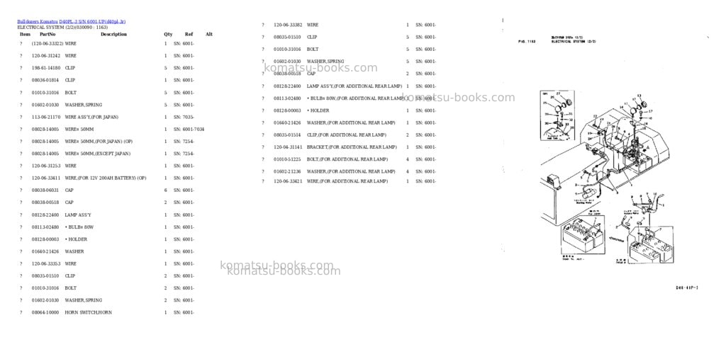 Komatsu D40PL-3 S/N 6001-UP Parts catalog cover Page 8 Komatsu D40PL-3 S/N 6001-UP Parts catalog cover Page 8