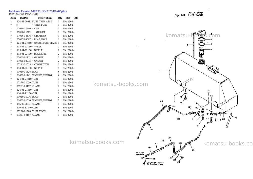 Komatsu d40plf-1 s/n 2201-up Parts catalog cover Page 4