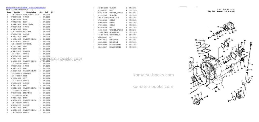 Komatsu d40plf-1 s/n 2201-up Parts catalog cover Page 9