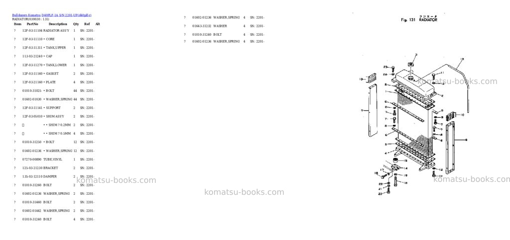 Komatsu d40plf-1a s/n 2201-up Parts catalog cover Page 2