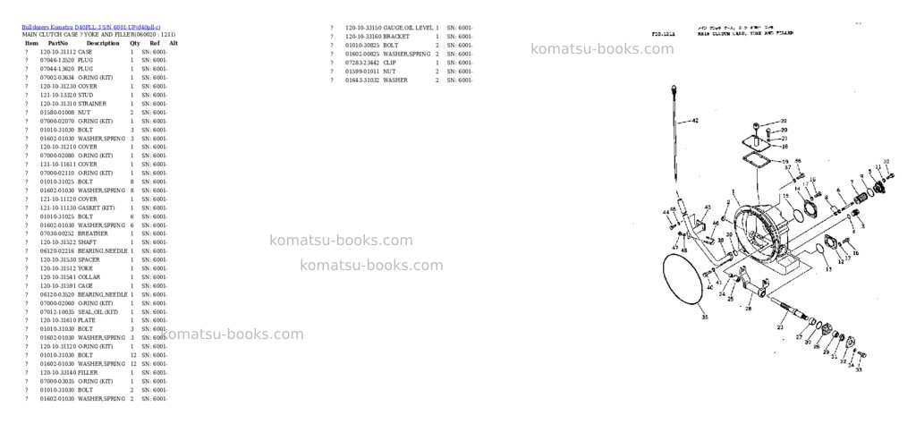 Komatsu d40pll-3 s/n 6001-up Parts catalog cover Page 10 Komatsu d40pll-3 s/n 6001-up Parts catalog cover Page 10