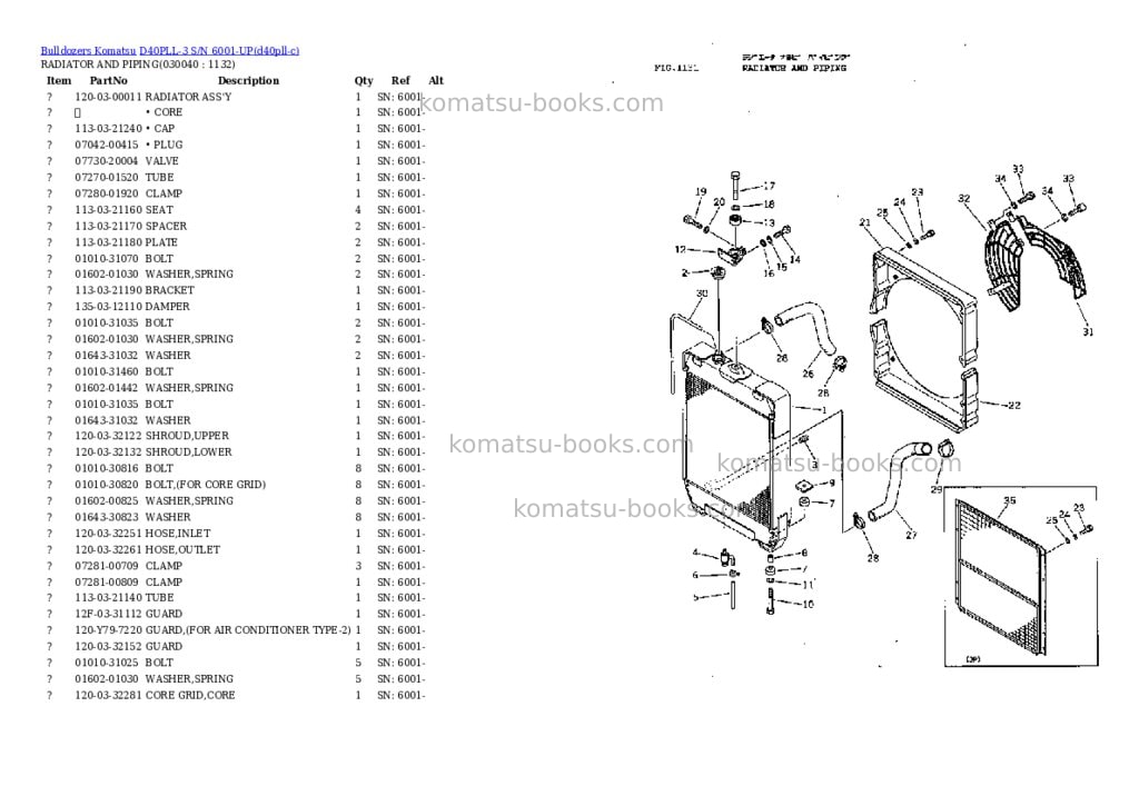 Komatsu d40pll-3 s/n 6001-up Parts catalog cover Page 3 Komatsu d40pll-3 s/n 6001-up Parts catalog cover Page 3